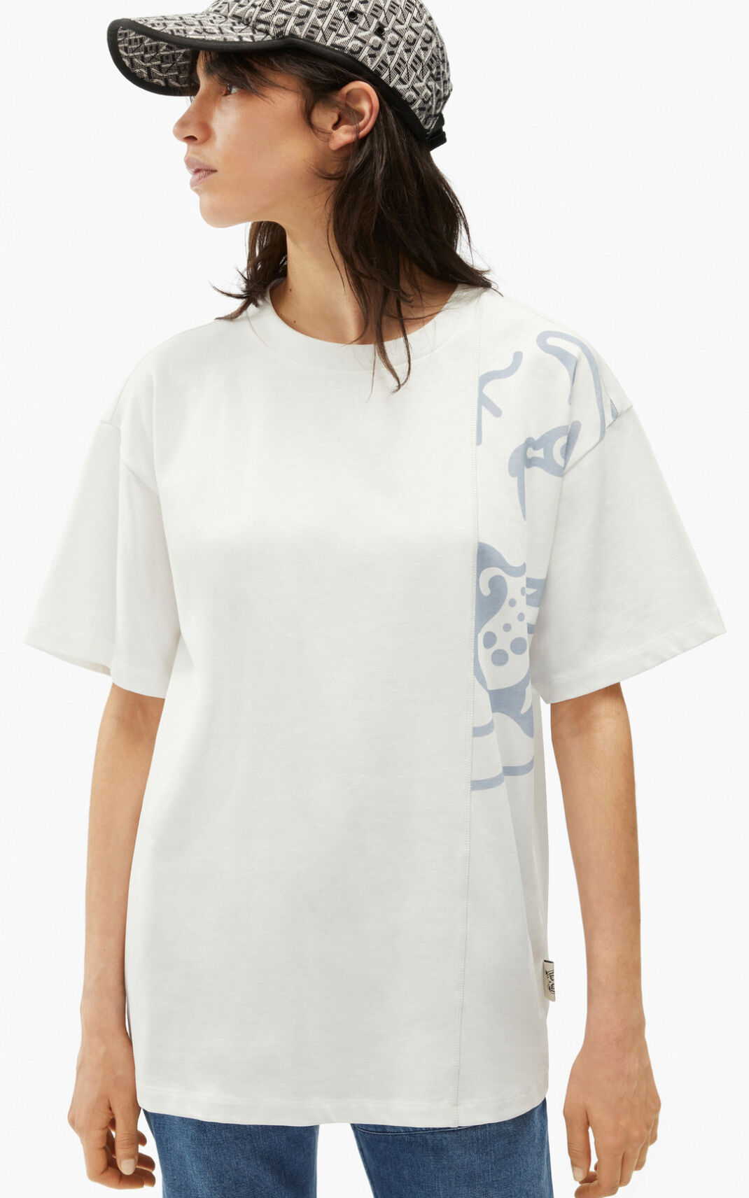 Camisetas Kenzo K Tiger oversized Mujer Blancas XHP261730